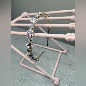 Metallic headband with light pink rhinestones NWOT